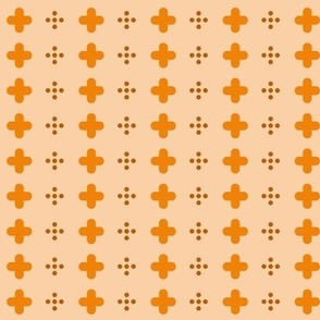 swiss crosses and dots on light orange | tiny