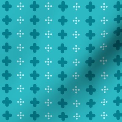 swiss crosses and dots on arctic blue | tiny
