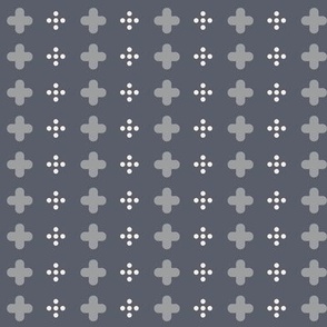 swiss crosses and dots on gray | tiny