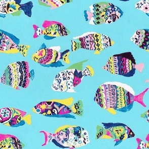 Fishy colorful patterned fishes