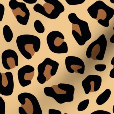 Large Classic Tan and Black Leopard Fur Spots 