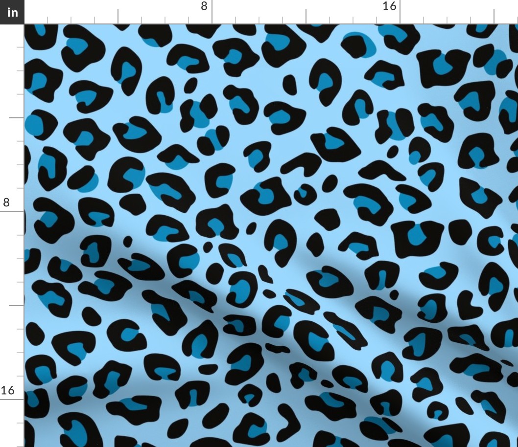 Large Blue Leopard Print