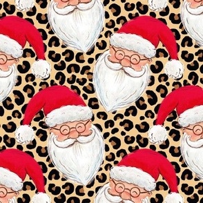 Santa with red hat leopard print WB22