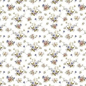 ditsy gentle flora cottage style inspired shabby chic fabric -small scale