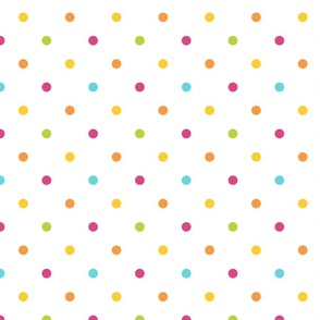 Polka Dots Bright Rainbow