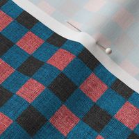 Wrapping - Plaid - Dark Teal, Dusty Rose, Black - 073d47, d9617a