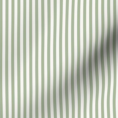 Candy Stripe Quiet Green on Cream