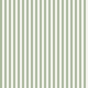 Candy Stripe Quiet Green on Cream