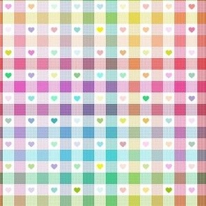 Colorful hearts and colorful checks  - small print 