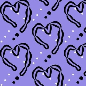 Lavender plaid hearts - large