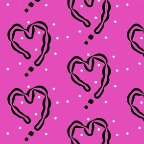 Bright pink hearts - large