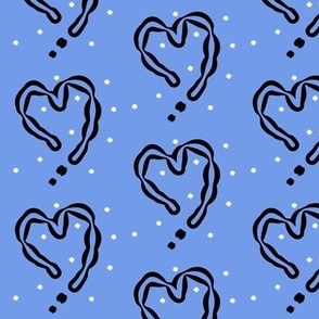 Light blue hearts -large