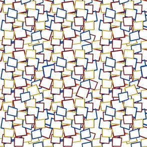 Scattered Squares - Red Yellow Blue on white
