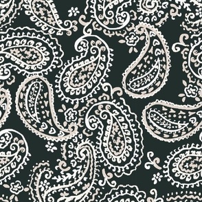 Western gothic Black and white paisley shapes