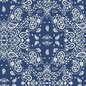 Blue bandana style paisley