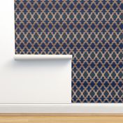 Navy and Royal Blue Quatrefoil