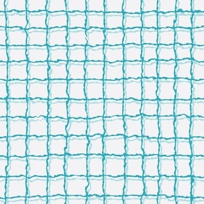 Double Wavy Grid in Turquoise