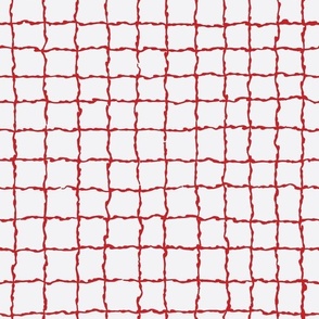 Wavy Grid in Red on White