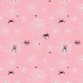 Spiders and Webs - pink and white large 10 inches