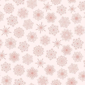 Large Scale Blush Pink Snowflakes