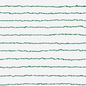 Wavy Stripes in Green on White
