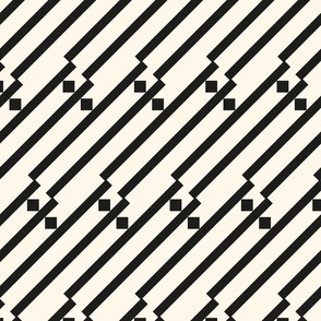 ZigZag squares | Black & Off white | 12'
