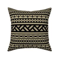 Five Fair Isle Bands in Black and Cream