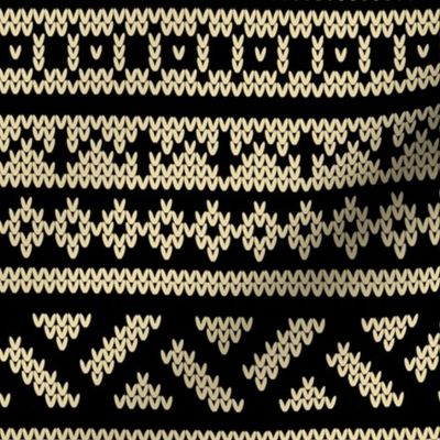 Five Fair Isle Bands in Black and Cream