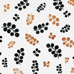 Copper and Black Berries with Mottled Effect | Large Scale