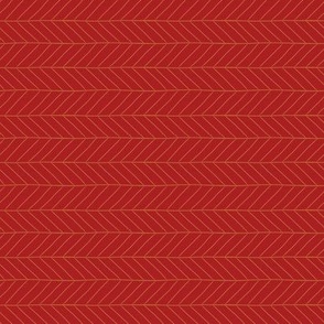 Mini Christmas Poinsettia Leaf Vein Chevrons with a Upsdell Red Background
