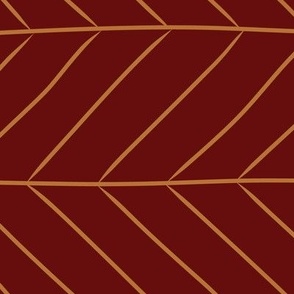 Large Christmas Poinsettia Leaf Vein Chevrons with a Ox Blood Red Background