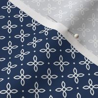 Sepal Square: Navy & White Geometric Floral