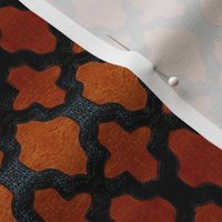 Quatrefoil Burnt Orange and Black