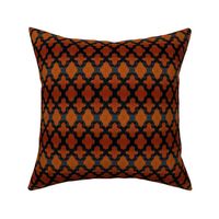 Quatrefoil Burnt Orange and Black