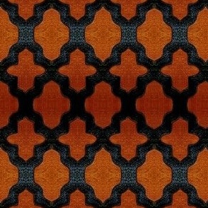 Quatrefoil Burnt Orange and Black