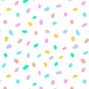 Rainbow Dots White medium