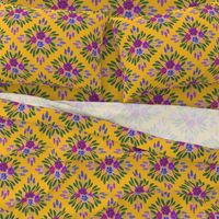 Mexican flower tablecloth yellow purple green