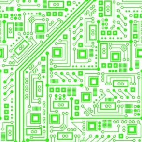 Robot Circuit Board (Neon Green & White)