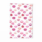 Lipstick Kissy Lips on White Tea Towel/Wall Hanging