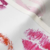 Lipstick Kissy Lips on White Tea Towel/Wall Hanging