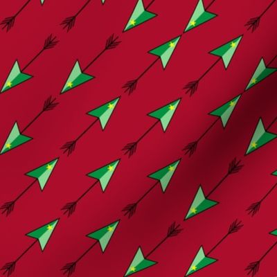 Christmas Arrow trees on red