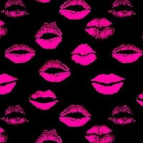 ciocârlie afânat frică  Hot Pink Lips Fabric, Wallpaper and Home Decor | Spoonflower