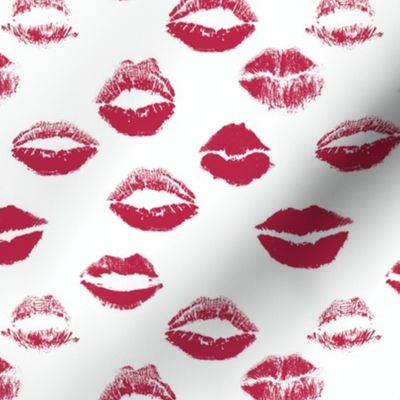 Viva Magenta Lipstick Kissy Lips on White