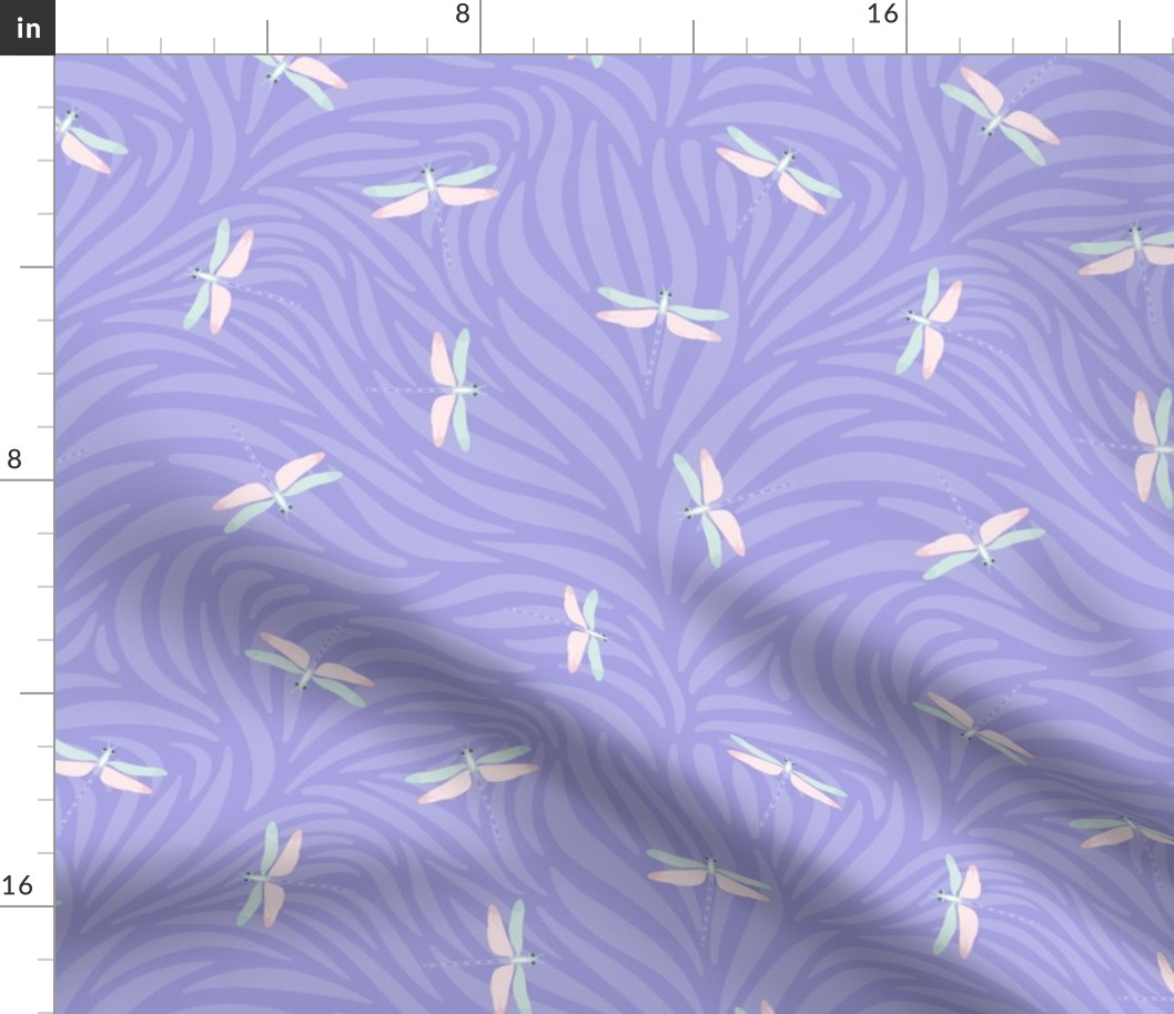 Dragonfly lilac #A6A3DE Dragonflies with stripes 12 inch