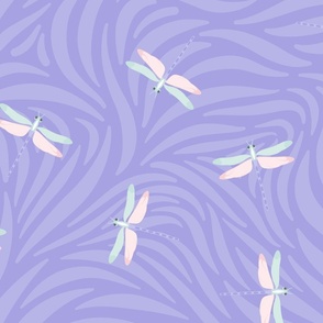 Dragonfly lilac #A6A3DE Dragonflies with stripes 24 inch