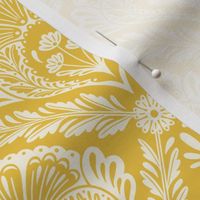 Lacy Floral Damask | Regular Scale | Yellow