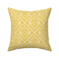 Lacy Floral Damask | Regular Scale | Yellow