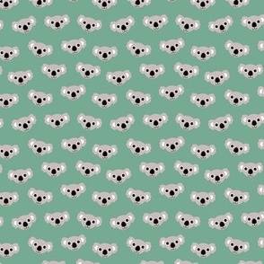 Tiny koala - sweet koala bear faces minimalist retro style kids animals design gray on sage green