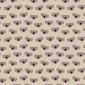 Tiny koala - sweet koala bear faces minimalist retro style kids animals design gray on beige tan