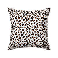 Boho leopard animal print spotted cheetah fur modern style raw brush orange black on white  SMALL